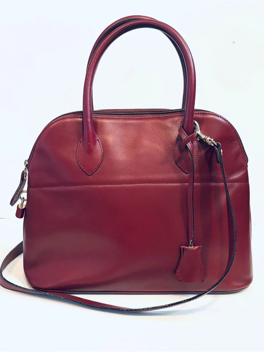 Vintage El Corte Ingles Burgundy Satchel